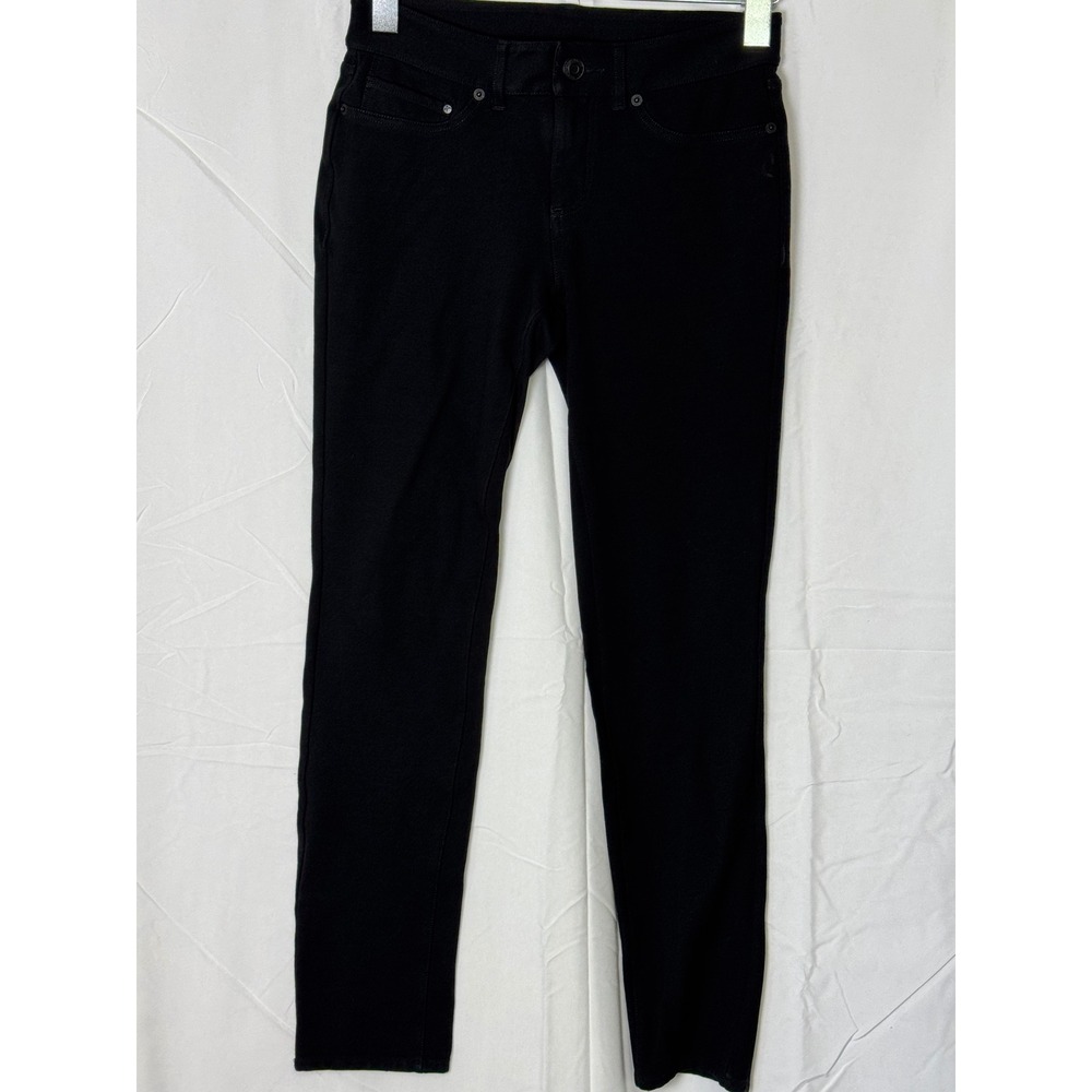 Eddie Bauer‎ Womens Black Skinny Ponte Pants Size 2 Stretch 5-Pocket Trousers